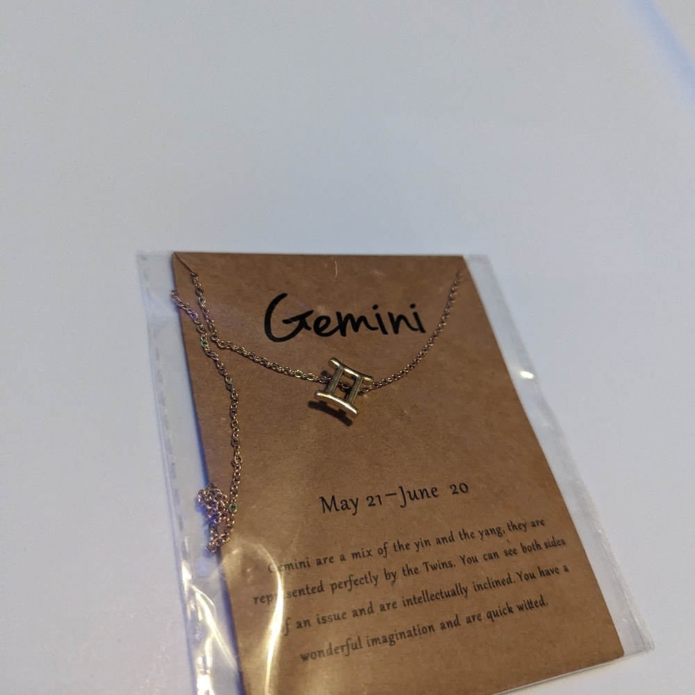 Zodiac Gemini Sign Fashion Necklace - Picture 6 of 9
